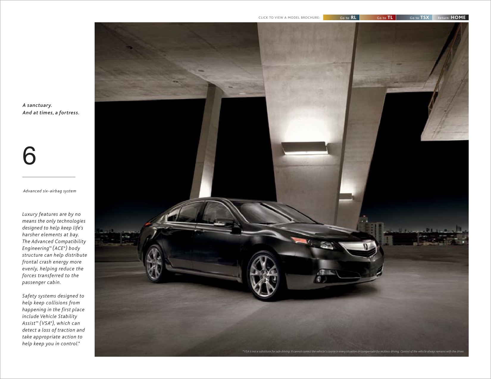 2012 Acura RL TL TSX Brochure Page 23